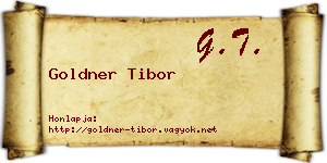 Goldner Tibor névjegykártya